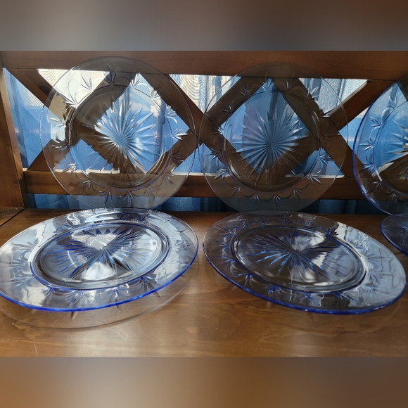Vintage Avon & Pyrex Cobalt Blue Glass Dinnerware Set - Picture 9 of 16